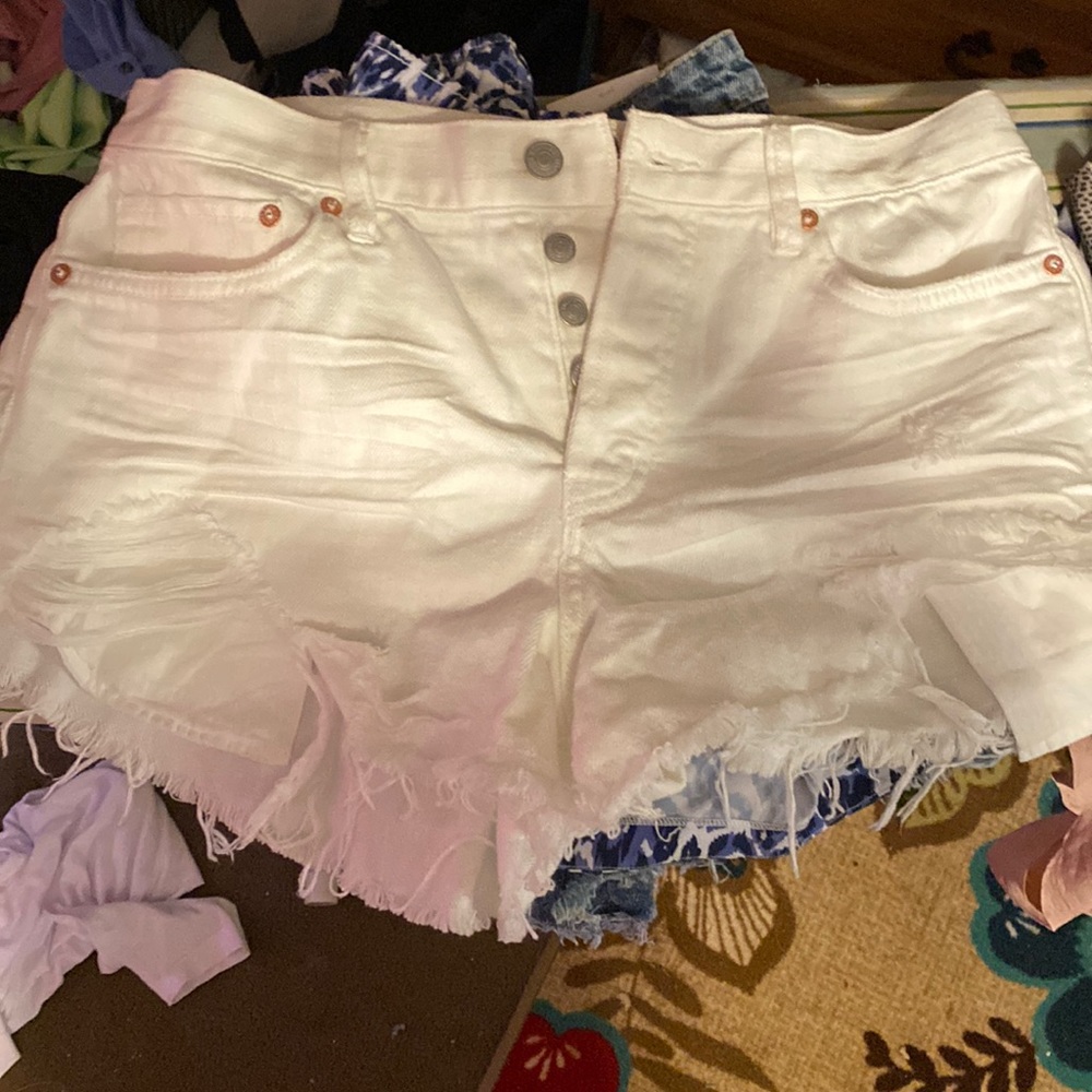 White cut off shorts white we the free brand